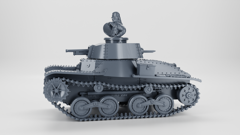 Type 4 Ke-Nu Light Tank - Japanese Army - 28mm Scale - Bolt Action - wargame3d