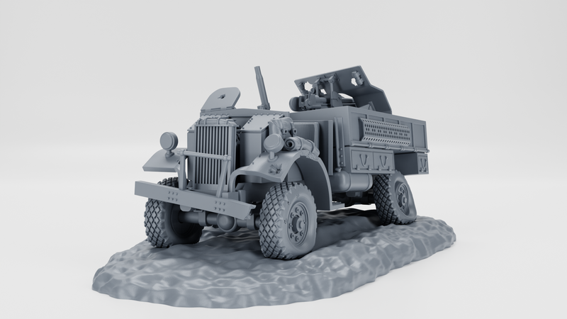 Destroyed Ford F-30 LRDG - US Army - 28mm Scale -  wargame3d