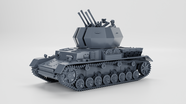 Flakpanzer IV Wirbelwind + Gunner - WWII - German Army -  wargame3d- 28mm Scale