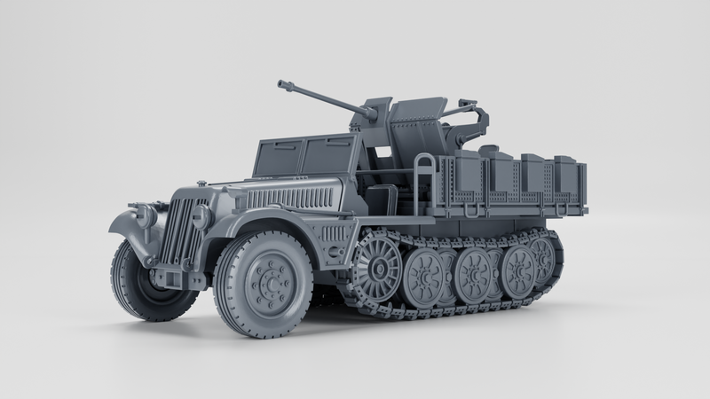 Sd.Kfz.10-4 - 2cm Flak 30 - German Army - 28mm Scale - Bolt Action - wargame3d