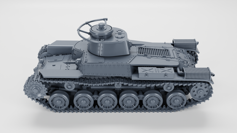 Type 97 Chi-Ha + Shi-Ki Command Tank - Japanese Army - 28mm Scale - Bolt Action - wargame3d