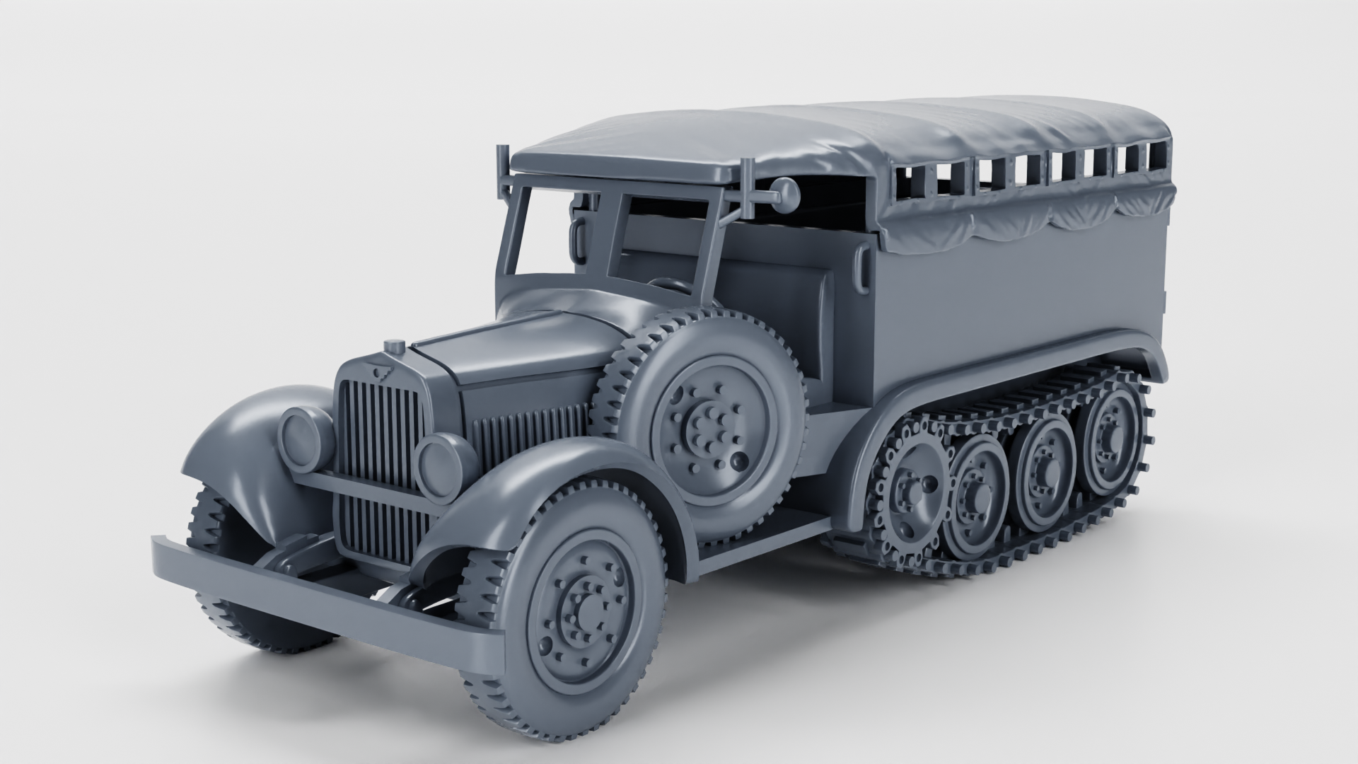Half-Track Supply Truck - wz.39 PZInż 222 - Polish Army - 28mm Scale -  wargame3d