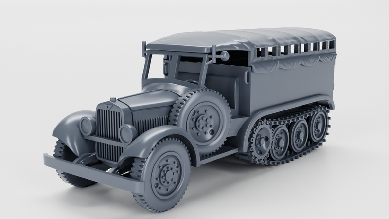 Half-Track Supply Truck - wz.39 PZInż 222 - Polish Army - 28mm Scale - Bolt Action - wargame3d