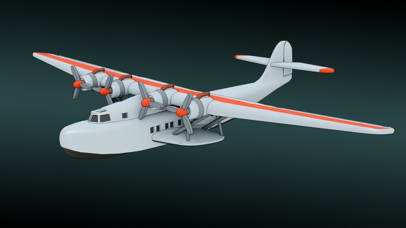 Martin M-130 - Commercial Transcontinental Planes - 1/200 Scale - wargame3d