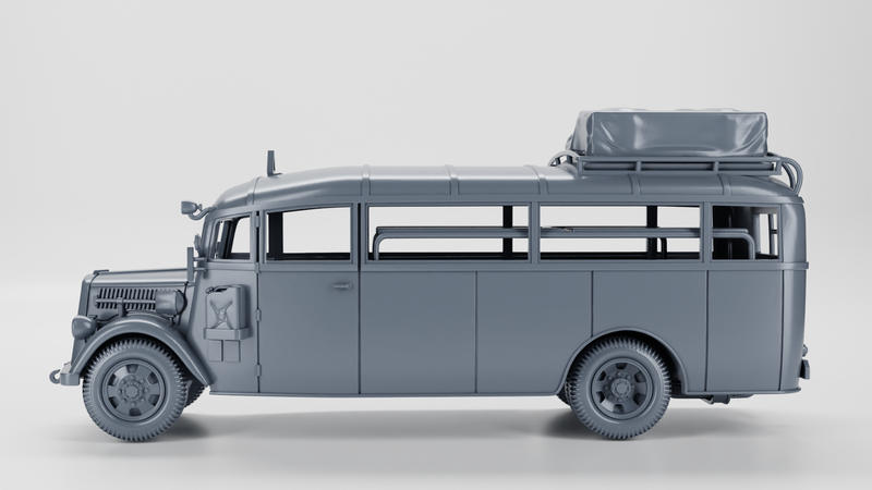 Opel Blitz Ambulance Bus (3.6S Omnibus) - Germany - Bolt Action - wargame3d - 28mm Scale