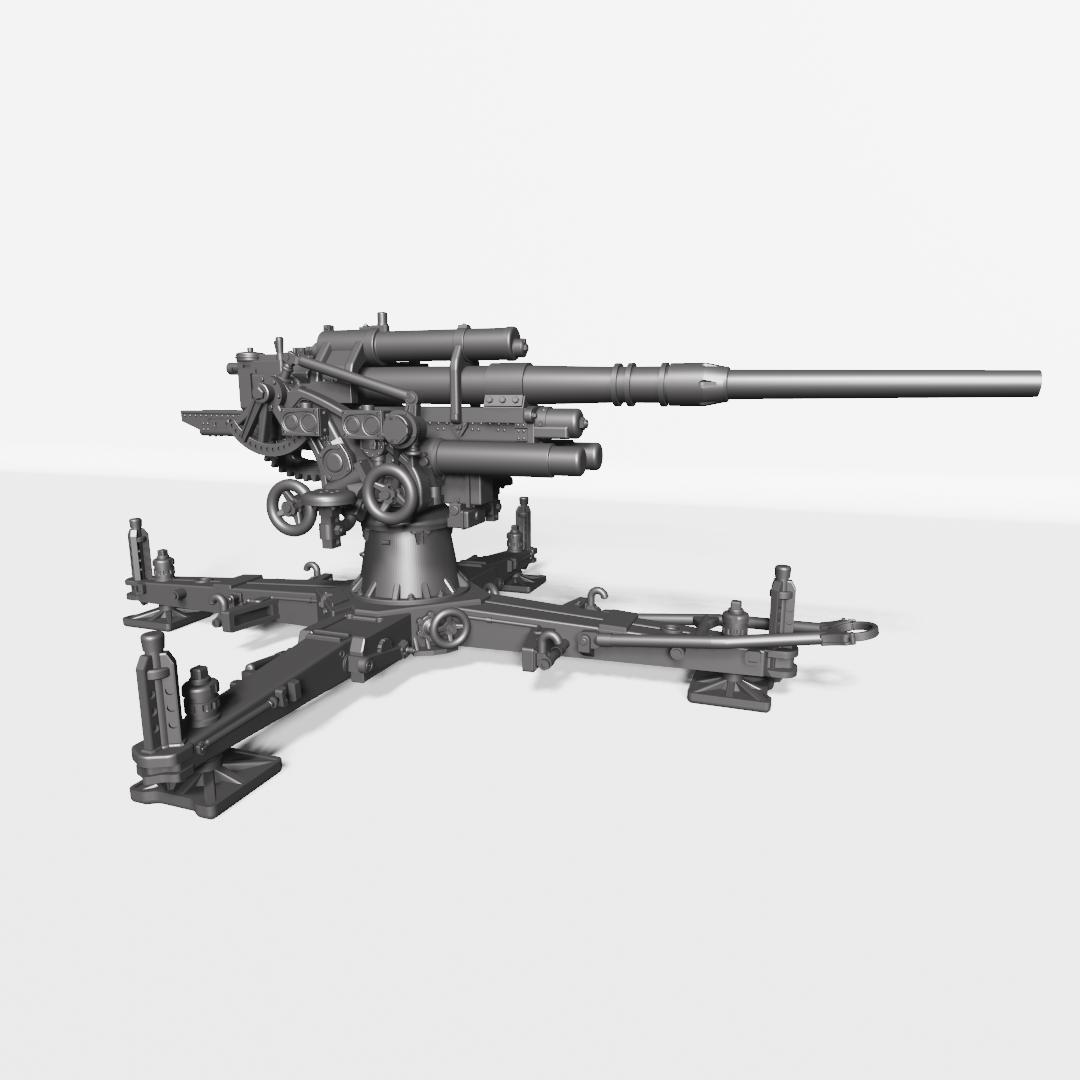 AA gun 8.8cm FlaK 37 - WWII - German Army -  wargame3d- 28mm Scale