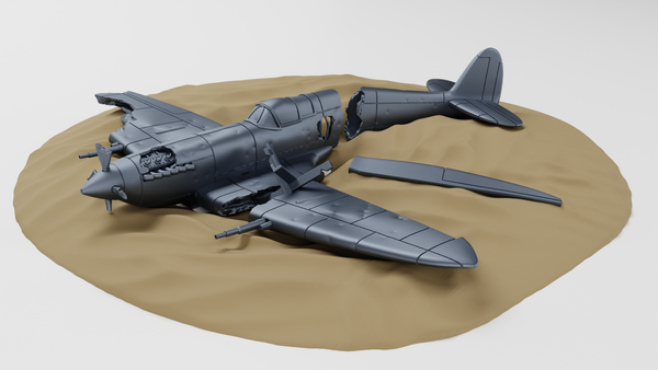 Destroyed - Spitfire Mk.IX - Juno Beach - UK Army - 28mm Scale -  wargame3d