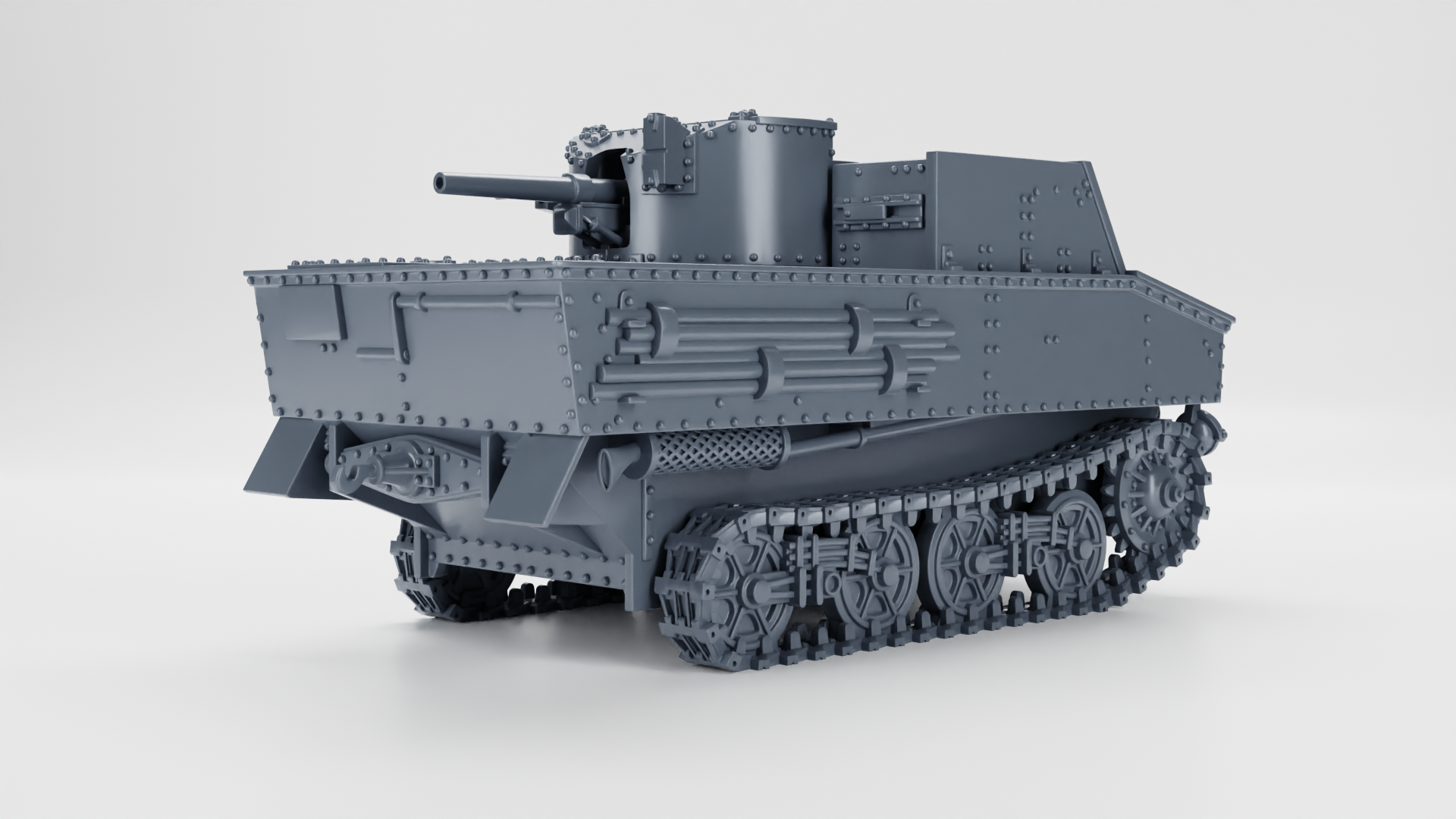 Tank hunter Vickers T13 - Belgian Army - 28mm Scale -  wargame3d