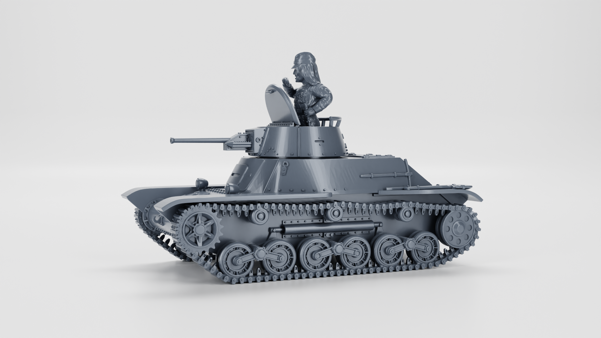 Type 98 Ke-Ni Light Tank - Japanese  Army - 28mm Scale -  wargame3d