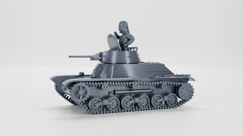 Type 98 Ke-Ni Light Tank - Japanese  Army - 28mm Scale - Bolt Action - wargame3d