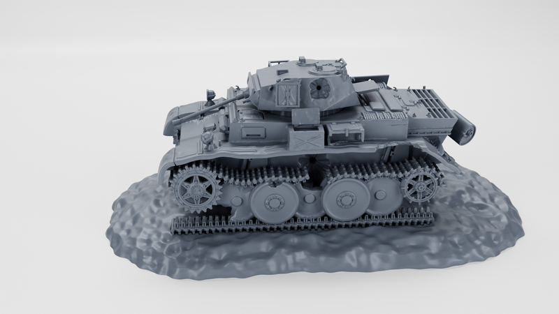 Destroyed - Panzer II Ausf.L «Luchs»- Hadrian- 1 Markers - 40mm Marker - Bolt Action - wargame3d