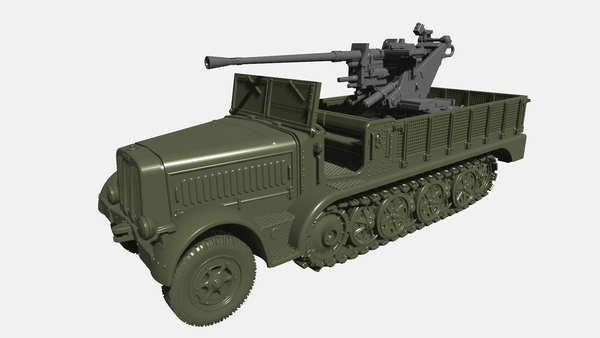 Sd.Kfz.7-2 - 3.7cm Flak37 - German Army - 28mm Scale - Bolt Action - wargame3d