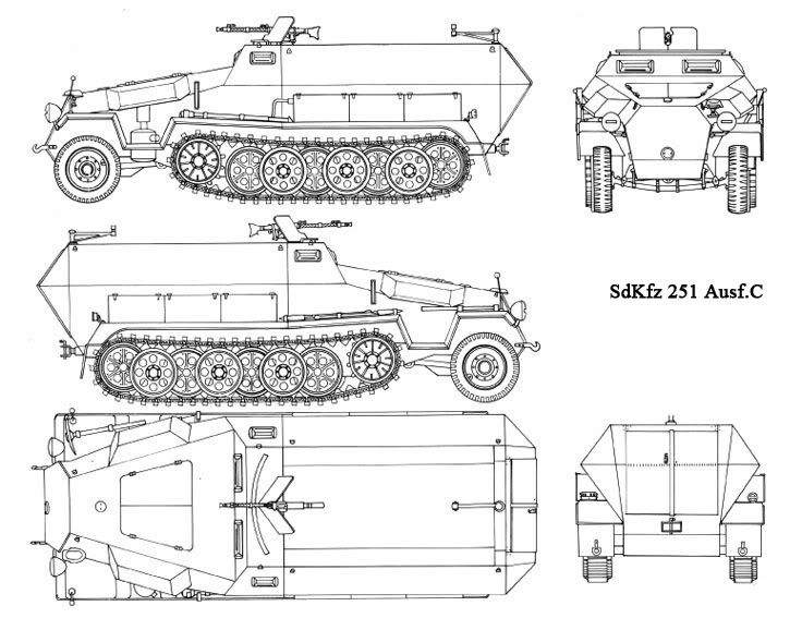 Sd.Kfz 251 C - German Army - 28mm Scale -  wargame3d