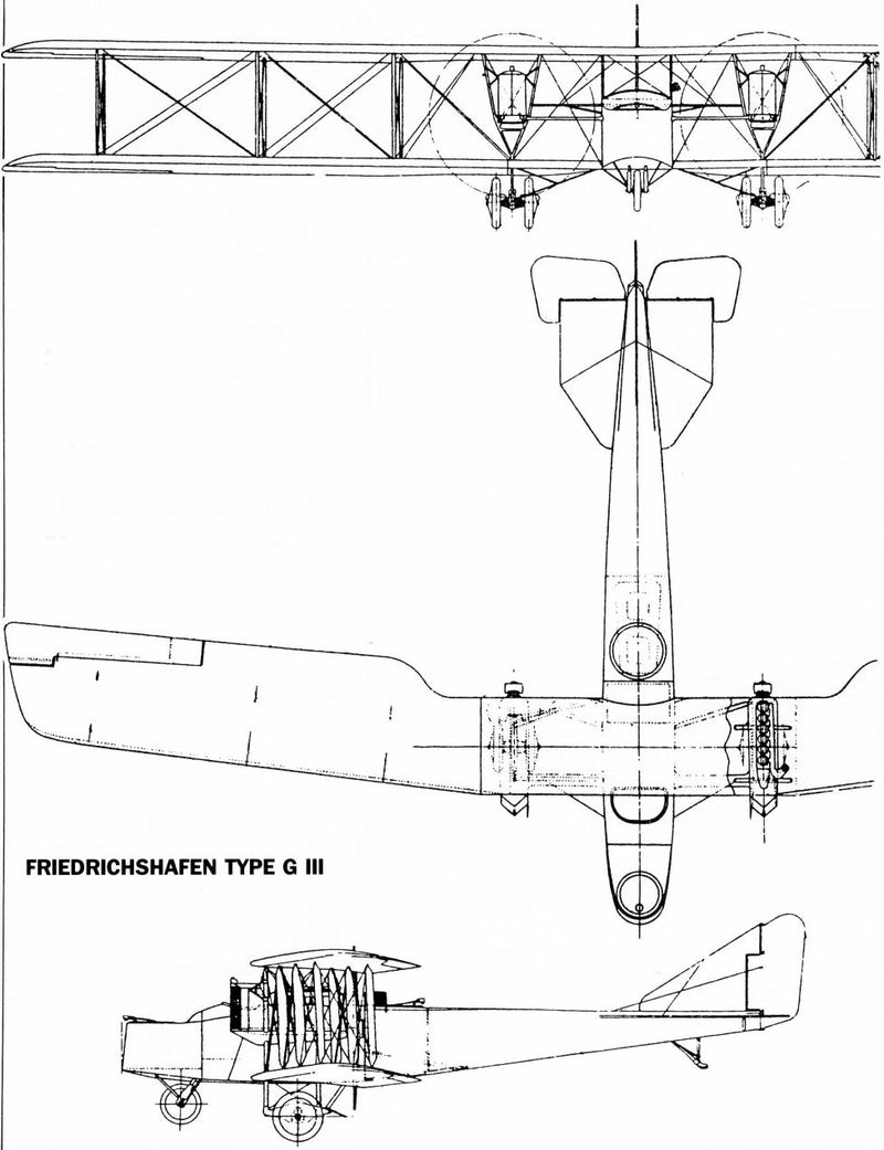 Friedrichshafen G.III - WWI Bomber Planes - 1/144 Scale - wargame3d