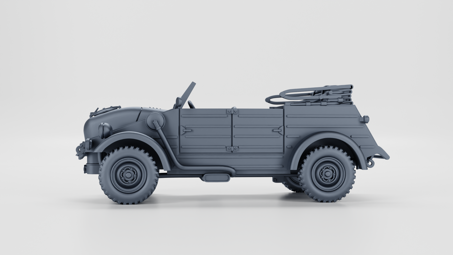 VW Kubelwagen Typ 239 Holzgas (Gas-Generator) (Germany) - WWII - German Army -  wargame3d- 28mm Scale