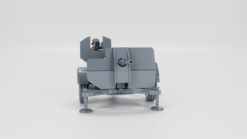 AA gun 20mm Flak 38+Gunner - WWII - German Army -  wargame3d- 28mm Scale