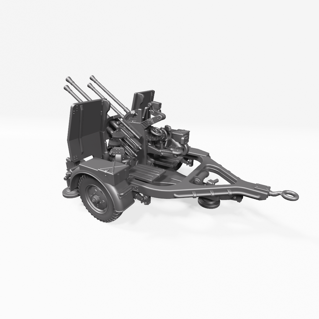 AA gun 2cm Flakvierling 38 - WWII - German Army -  wargame3d- 28mm Scale