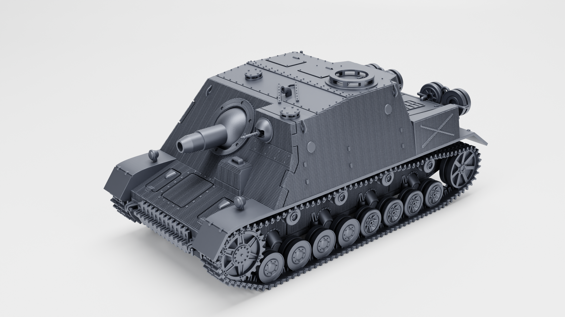 Sturmpanzer IV “Brummbar” (late) + Zimmerit - German Sturmpanzer - WWII - German Army -  wargame3d - 28mm Scale