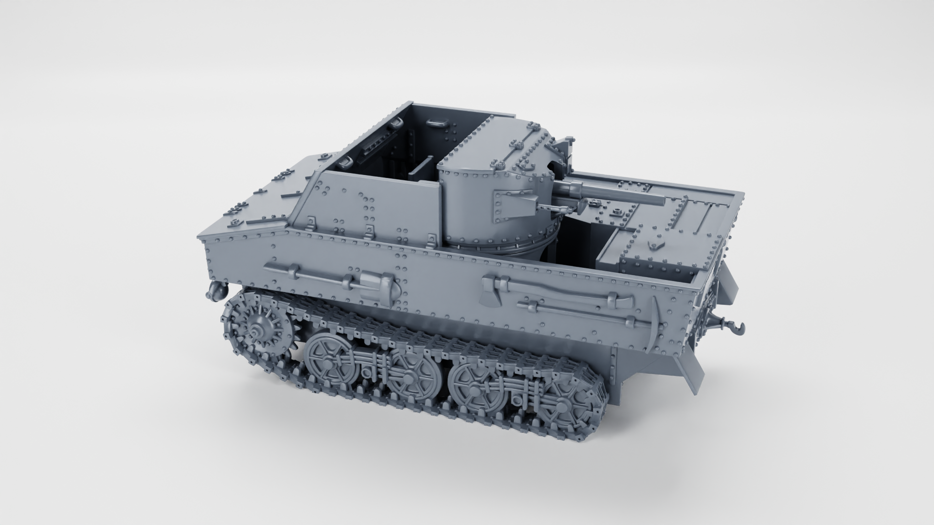 Tank hunter Vickers T13 - Belgian Army - 28mm Scale -  wargame3d