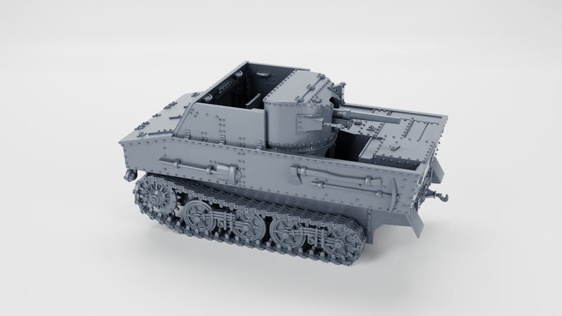 Tank hunter Vickers T13 - Belgan Army - 28mm Scale - Bolt Action - wargame3d