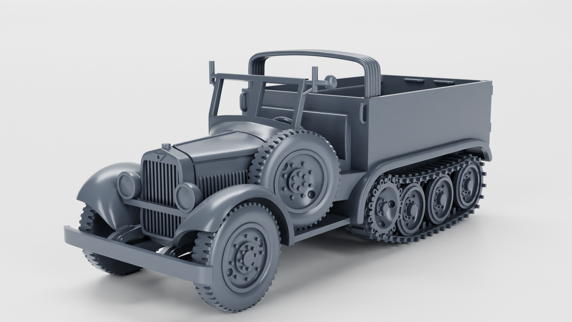 Half-Track Supply Truck - wz.39 PZInż 222 - Polish Army - 28mm Scale -  wargame3d