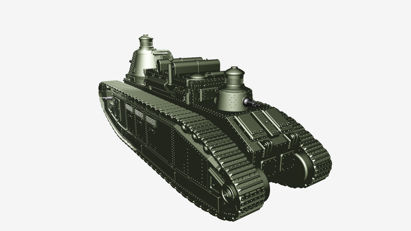 Super Heavy Tank Char 2C - French Army -  wargame3d- 28mm Scale