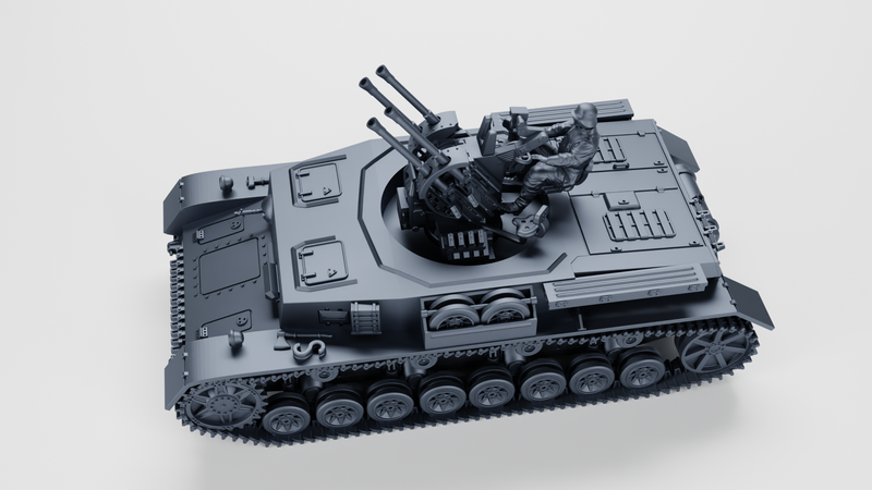 Wilhelm Krause Field Mod. Flakpanzer IV+Gunner - WWII - German Army -  wargame3d- 28mm Scale
