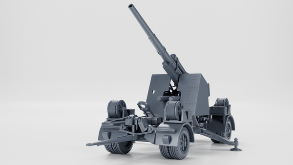 Anti-aircraft gun 88mm Flak 18 - wheeled+on cross - WWII - German Army - Bolt Action - wargame3d - 28mm Scale