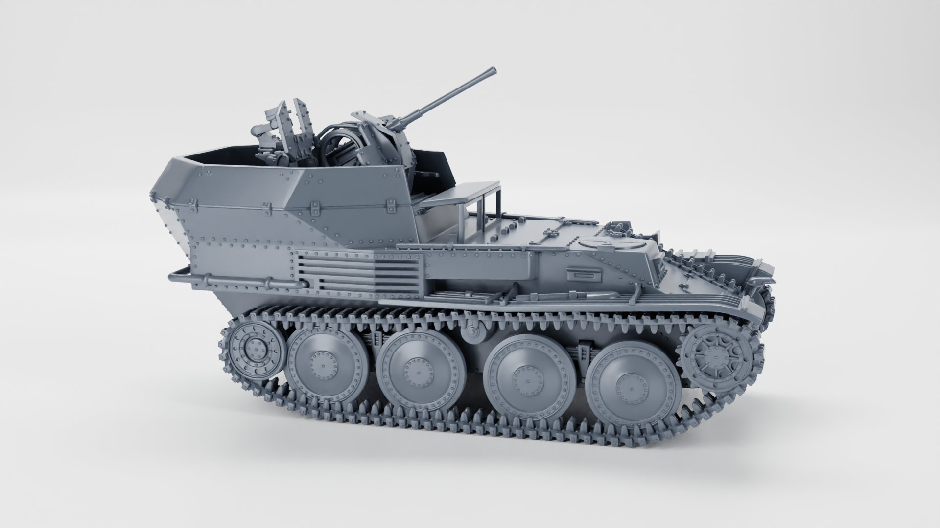 Flakpanzer 38(t) + Gunner - WWII - German Army -  wargame3d- 28mm Scale