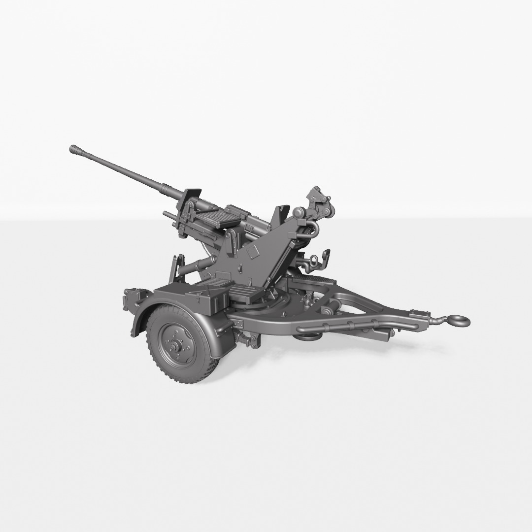 AA gun 37mm FlaK 37 (on wheels+on cross)+Gunner - WWII - German Army -  wargame3d- 28mm Scale