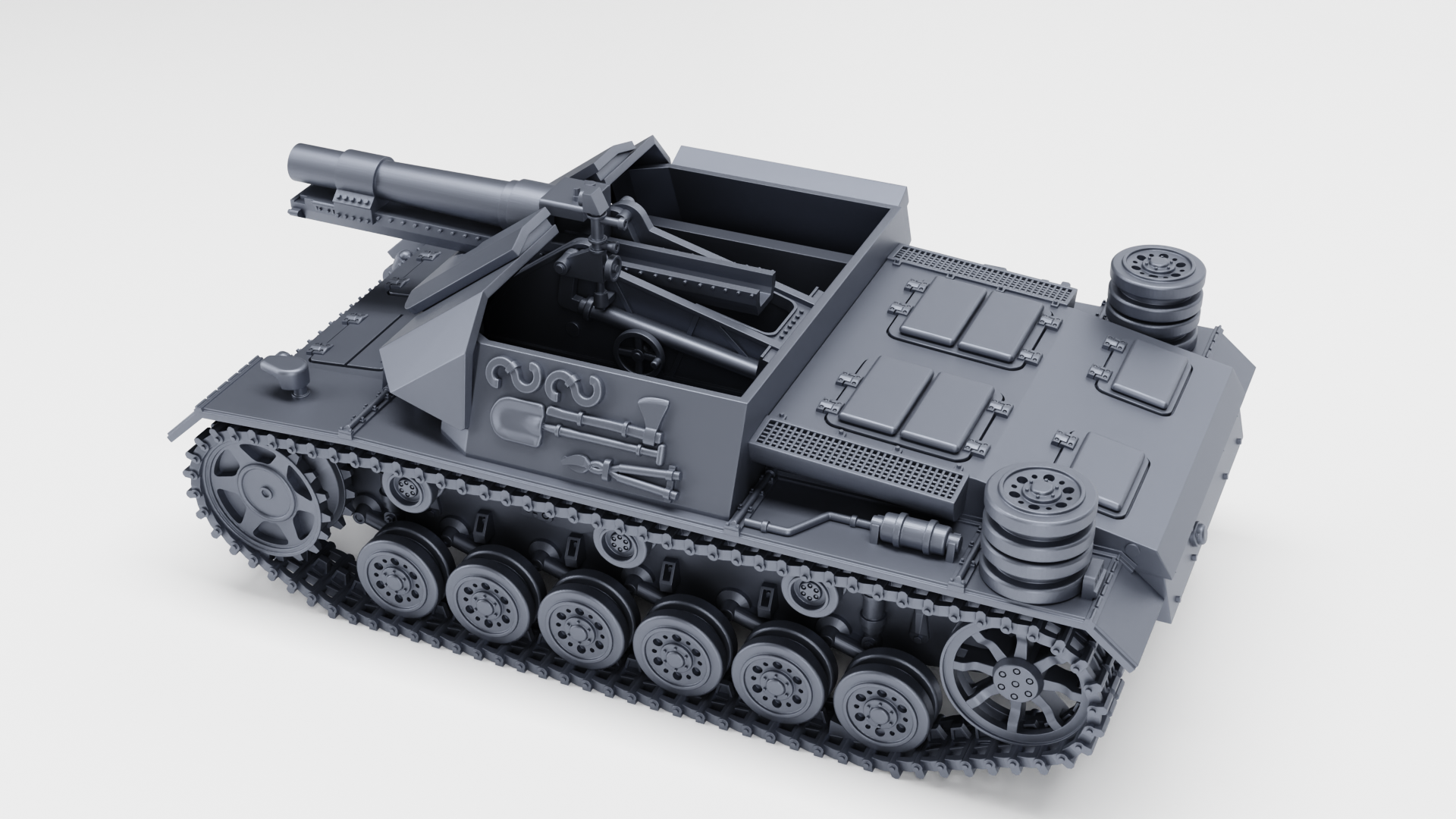 15 cm sIG 33 (Sf) auf Panzerkampfwagen III - German Sturmpanzers - WWII - German Army -  wargame3d - 28mm Scale