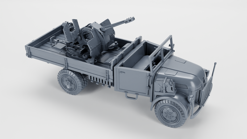 Steyr 2000A mit Flak 38-103 Jaboschreck AA gun - WWII - German Army - Bolt Action - wargame3d - 28mm Scale