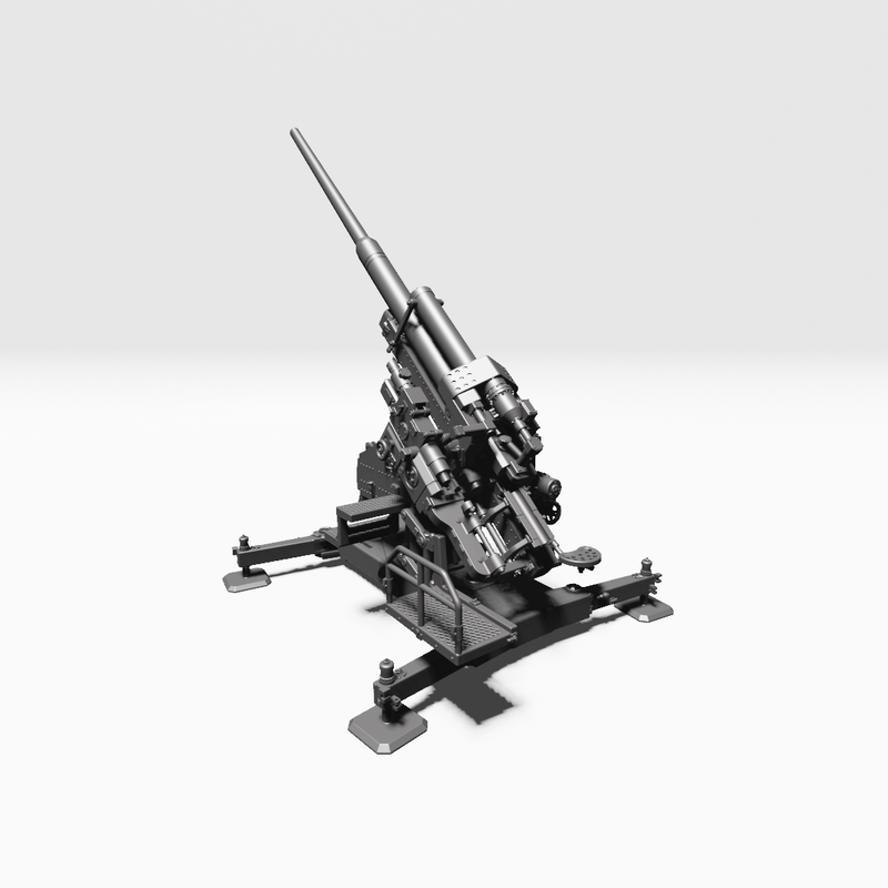AA gun 12.8cm FlaK 40 - WWII - German Army -  wargame3d- 28mm Scale
