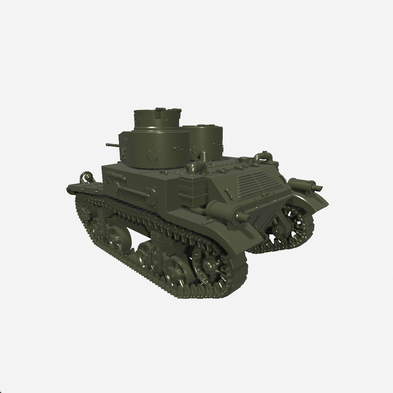 Light Tank M2A2 - 28mm Scale - Bolt Action - wargame3d