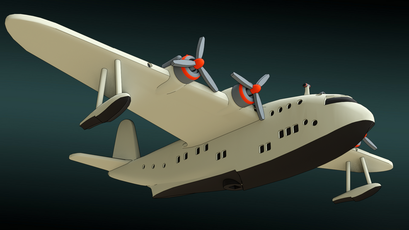 Short S.26 C-Class Empire Flying - Commercial Transcontinental Planes - 1/200 Scale - wargame3d