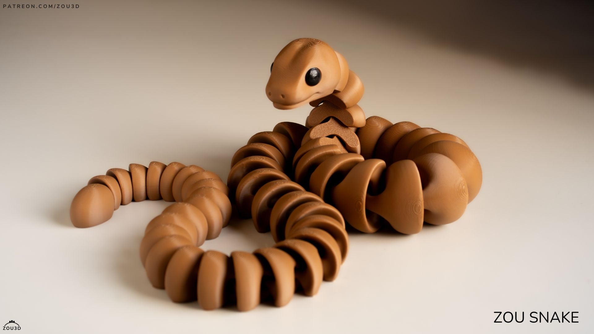 Snake - Articulated - Keychain - Desk Ornament - ZOU3D