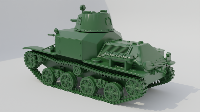 Tankette Type 92 Jyu-Sokosha (late) - Japanese Army - 28mm Scale - Bolt Action - wargame3d