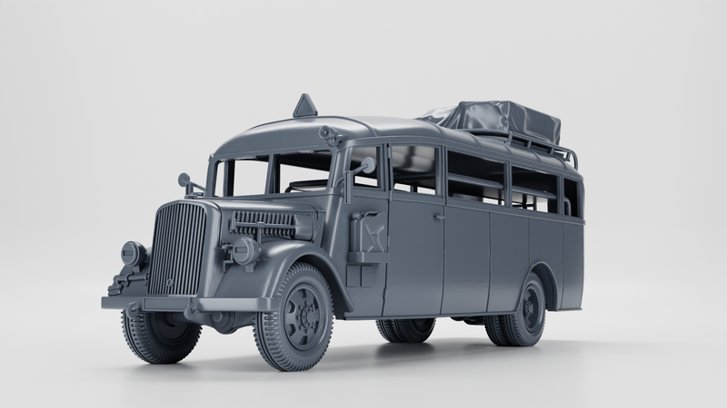 Opel Blitz Ambulance Bus (3.6S Omnibus) - Germany - Bolt Action - wargame3d - 28mm Scale