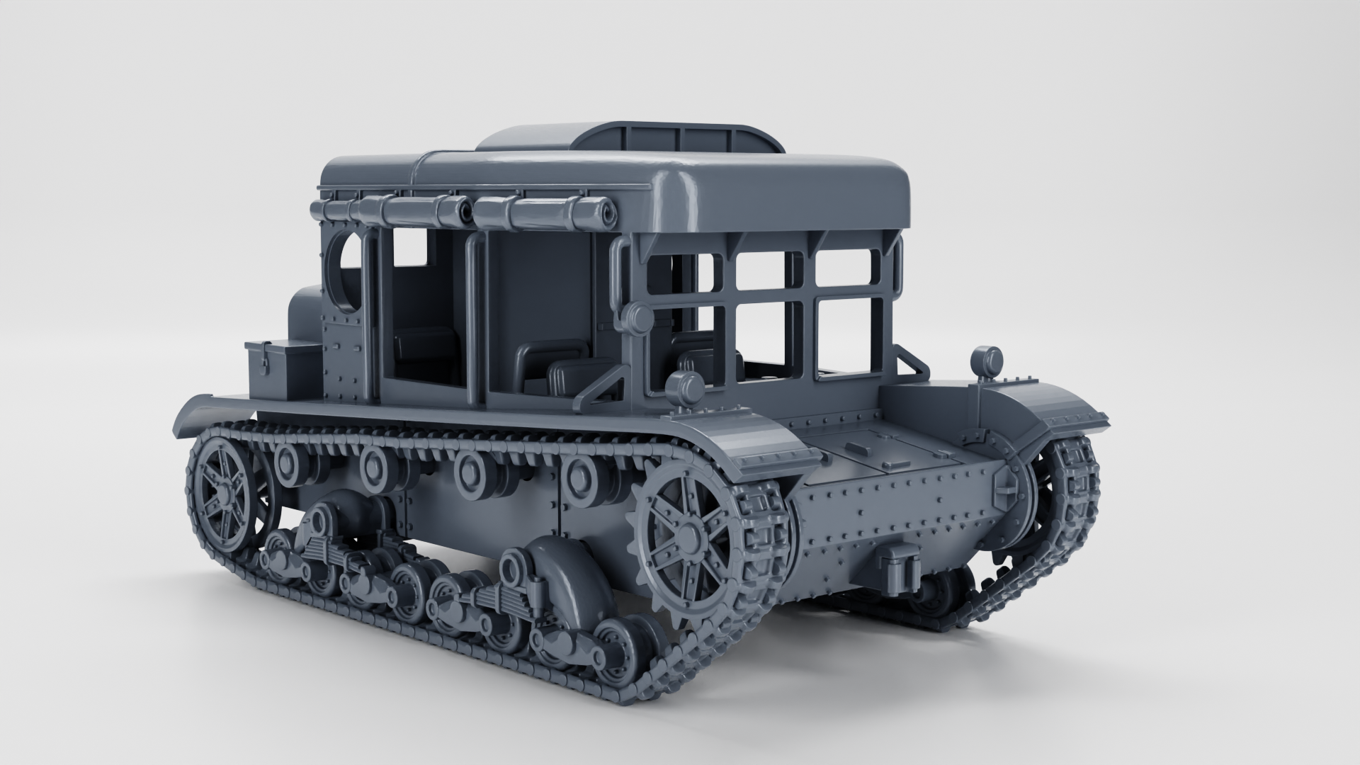 C7P Artillery Tractor - Polish Army - 28mm Scale -  wargame3d