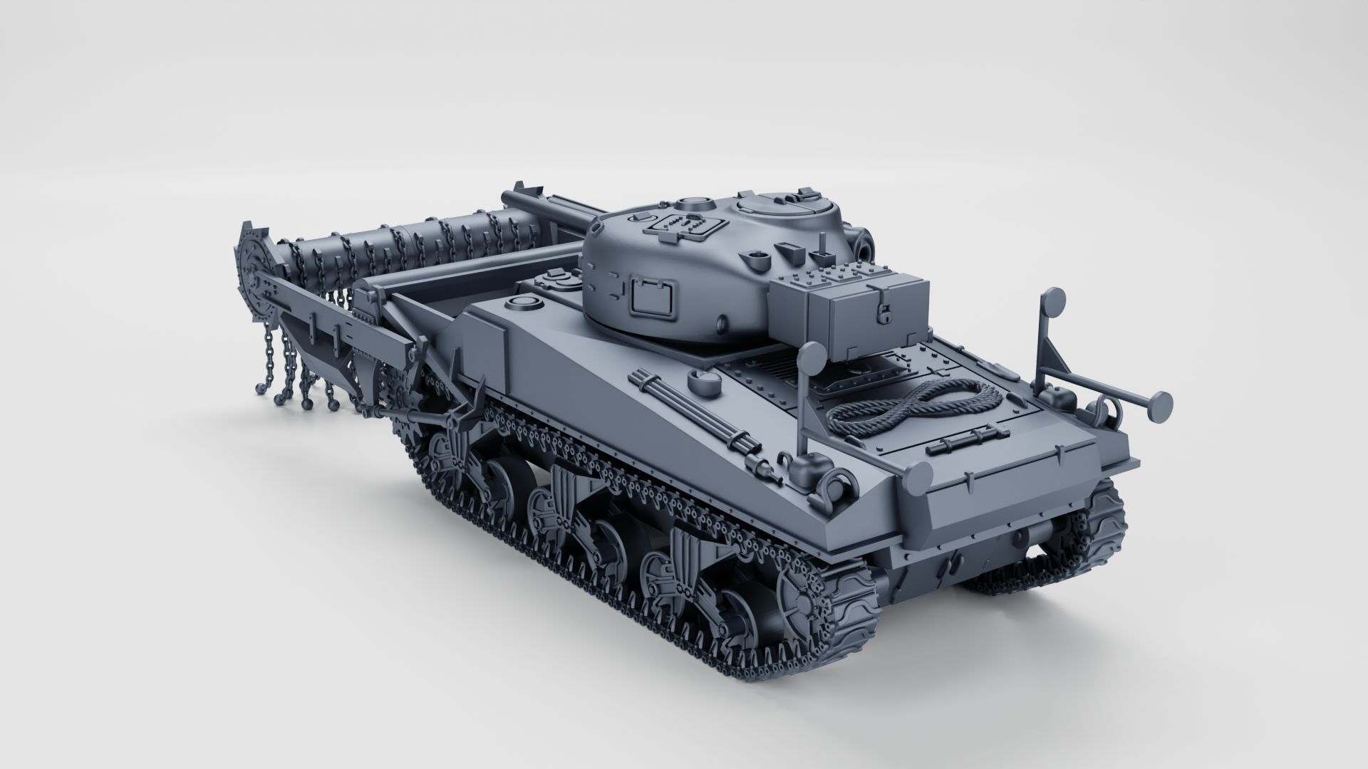 Sherman M4A4 Crab - Juno Beach - US Army - 28mm Scale - Tank - Miniature - wargame3d