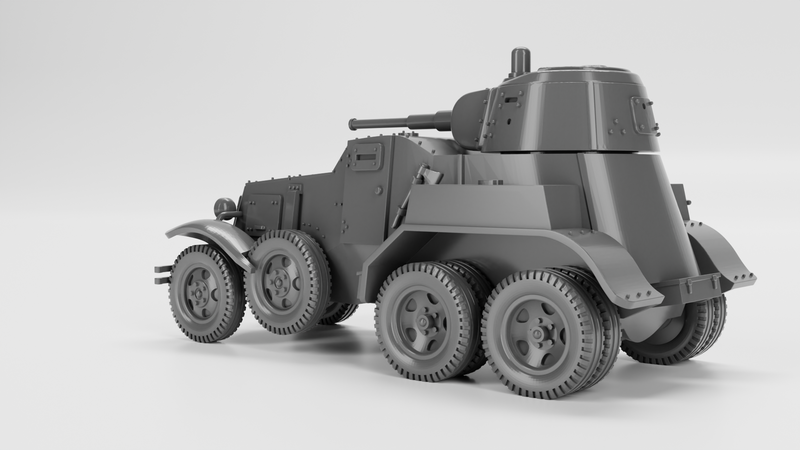 BA-10 Armored Car - Russian Army -  wargame3d- 28mm Scale