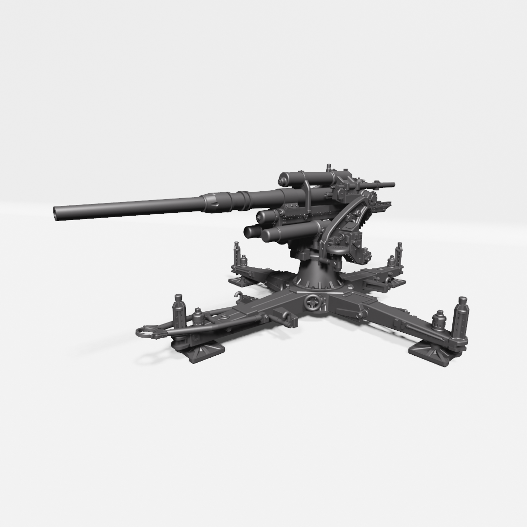 AA gun 8.8cm FlaK 37 - WWII - German Army -  wargame3d- 28mm Scale