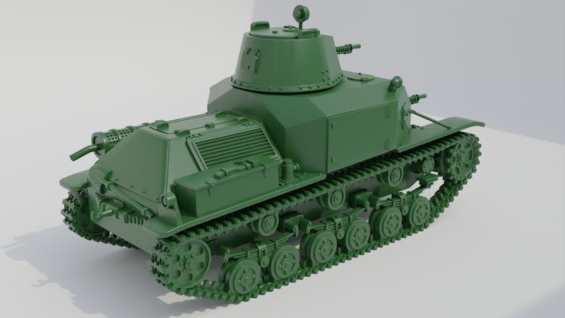 Tankette Type 92 Jyu-Sokosha (early) - Japanese Army - 28mm Scale - Bolt Action - wargame3d