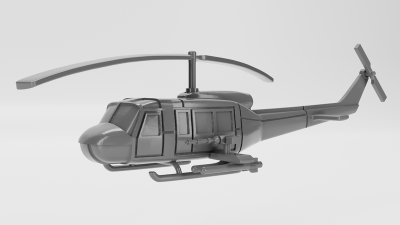 Bell UH-1 Iroquois - Vietnam War Aircraft - 1/200 Scale - wargame3d