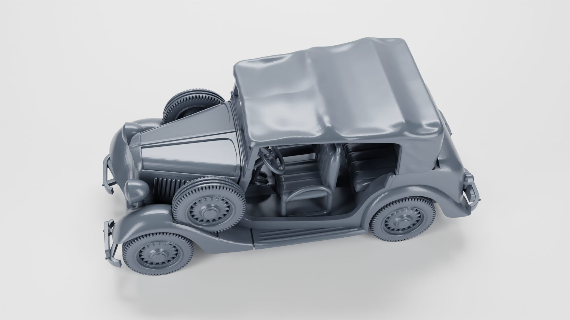 Fiat 508IIIW Lazik Jeep (opened and closed) - Polish Army - 28mm Scale -  wargame3d