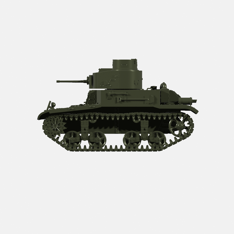 Light Tank M2A2 - 28mm Scale - Bolt Action - wargame3d