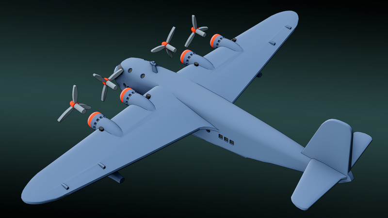 Short S.23 C-Class Empire Flying - Commercial Transcontinental Planes - 1/200 Scale - wargame3d