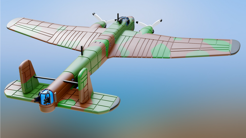 A.W.38 Whitley - Aircraft of Varsity Operation - 1/200 Scale - wargame3d