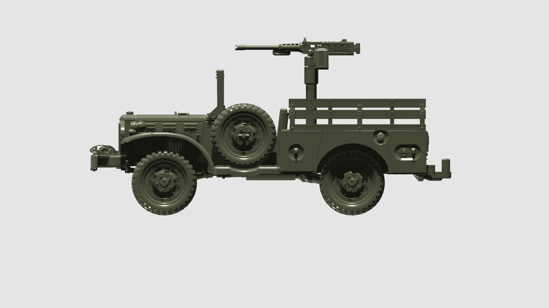 Dodge WC51-52 with winch+gun+mortar - US Army - Bolt Action - wargame3d - 28mm Scale