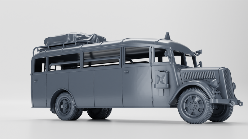 Opel Blitz Ambulance Bus (3.6S Omnibus) - Germany - Bolt Action - wargame3d - 28mm Scale